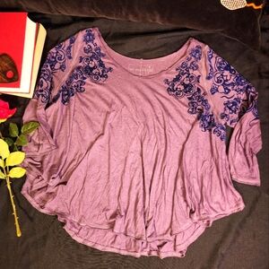 Free People Purple Floral Top